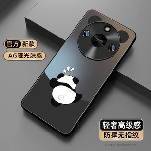 适用荣耀x70手机壳新款 适用华为荣耀x60pro高级感x50gt防摔哑光壳x50磨砂肤感honorx50pro熊猫镜头创意保护套