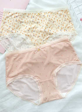 彩田内裤女棉感冰丝少女中腰32396舒适透气高腰32397无痕速干短裤