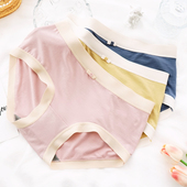 3条装 头 抗菌透气裆少女三角裤 彩田内裤 60支莫代尔无痕中高腰大码