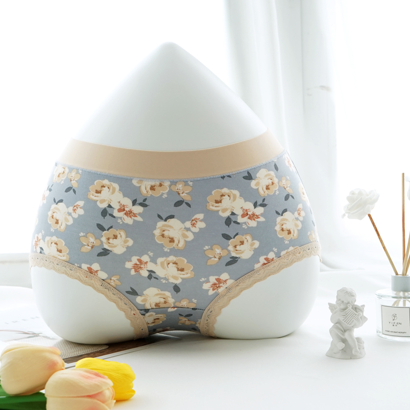秋冬新款彩田内裤女士印花莫代尔中高腰石墨烯抑菌裆无痕三角裤头
