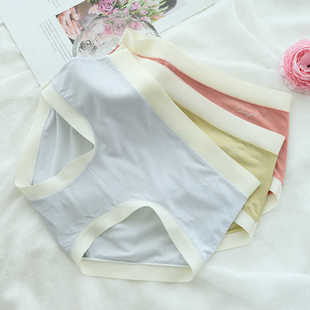 高腰32698女生无痕三角裤 彩田女士内裤 60支莫代尔中腰32697奶柔裤