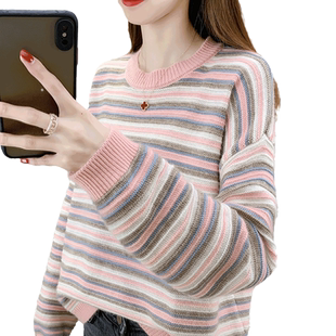 2025新款秋冬短款日韩系套头打底毛衣女宽松甜美可爱女士外穿上衣