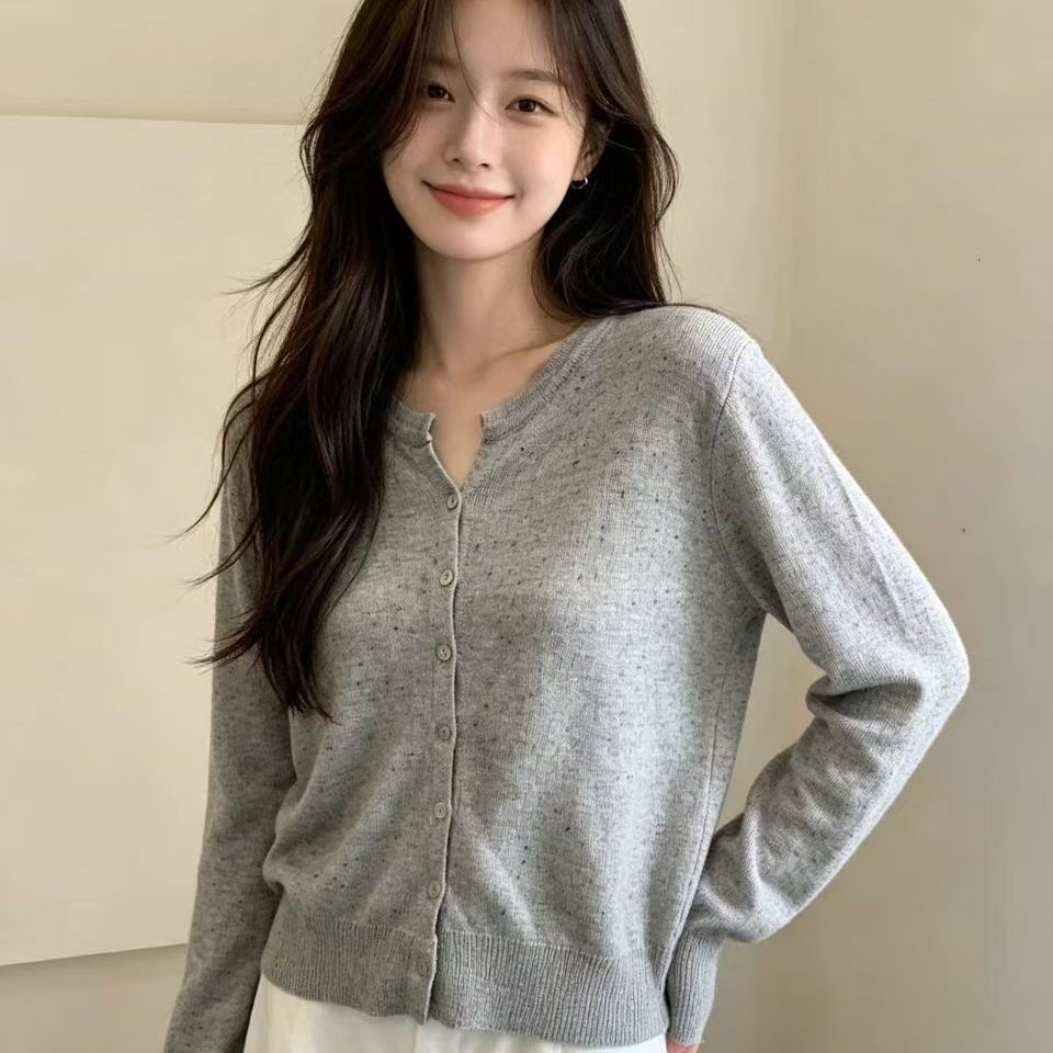 早秋韩版新款针织开衫毛衣上衣女