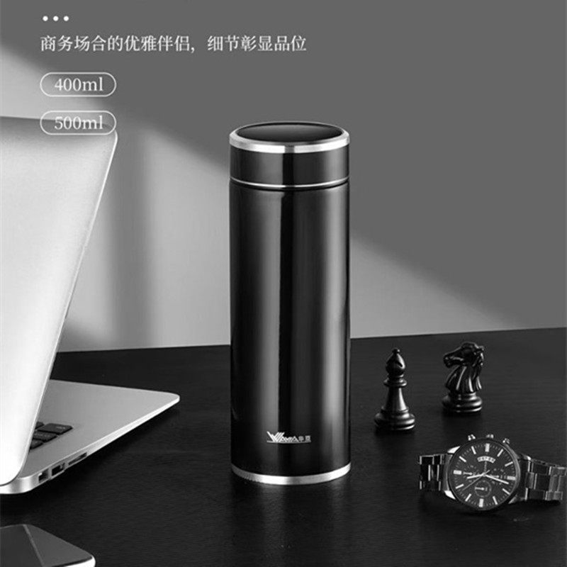 华亚保温杯男女大容量500ml商务便携不锈钢双层真空水杯车载茶杯