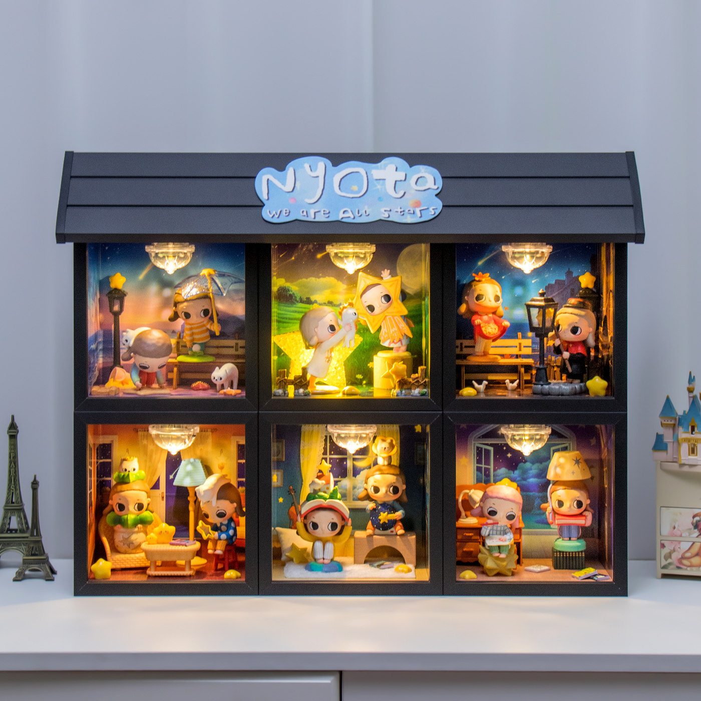 适用POPMART泡泡玛特Nyota你我皆星辰系列手办盲盒收纳场景展示盒,模玩/动漫/周边/娃圈三坑/桌游,盲盒场景道具娃屋,淘宝优惠券,粉丝福利购,淘宝优惠卷