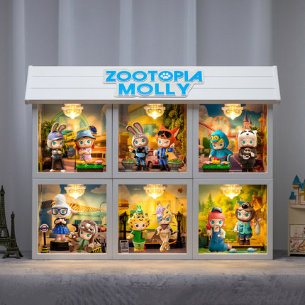 适用POPMART泡泡玛特MOLLY × 疯狂动物城联名系列盲盒收纳展示盒