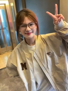 宽松BF百搭字母刺绣夹克外套ins潮 韩版 美式 复古棒球服女春秋新款