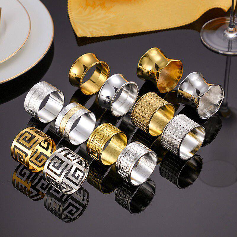 餐巾扣高档餐巾环精美简约双珠弹簧餐巾圈酒店时尚口布圈西餐扣环