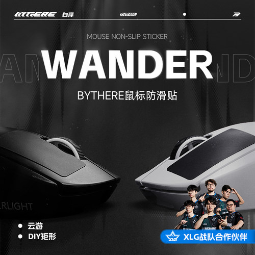 Bythere白泽 云游超薄鼠标防滑贴吸汗通用GPW二代硅胶V2V3肤感