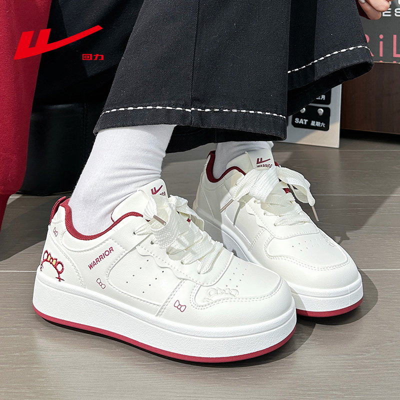 回力厚底百搭kt猫加绒小白鞋女鞋