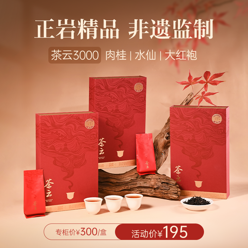 孝文家茶武夷山肉桂岩茶正岩大红袍茶云水仙乌龙茶叶过节送礼单盒