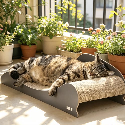 得酷瓦楞纸猫抓板猫窝一体耐抓