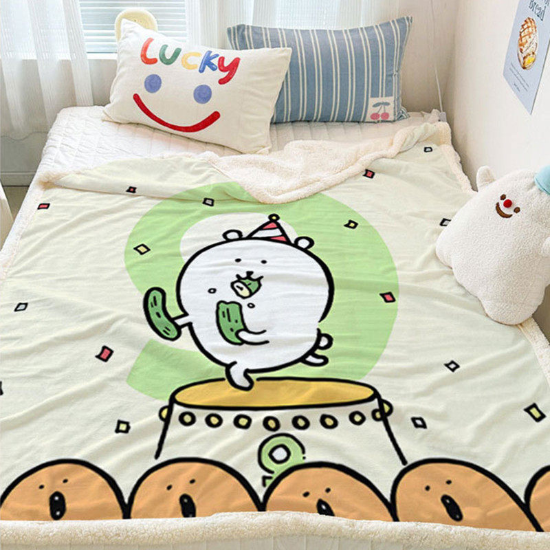 定做卡通自嘲熊珊瑚绒加厚毛毯单双人1.8法兰绒毯子空调房膝盖毯