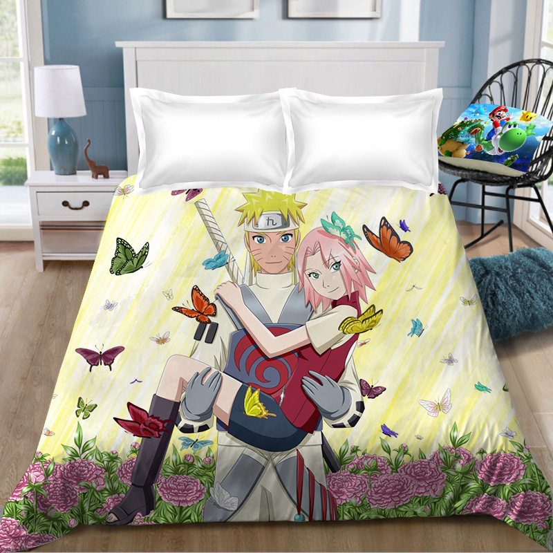 DIY定做动漫火影忍者儿童加厚床单1.8学生宿舍鸣人单双人被单1.2