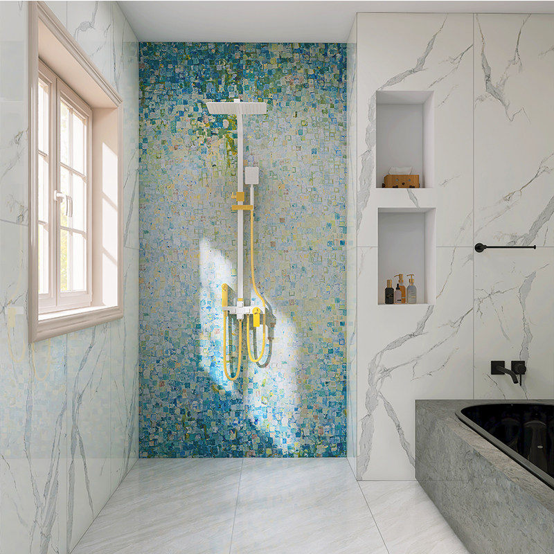 冠珠配套花砖600&times;1200阳台墙砖浴室背景墙艺术绿植大花片瓷砖