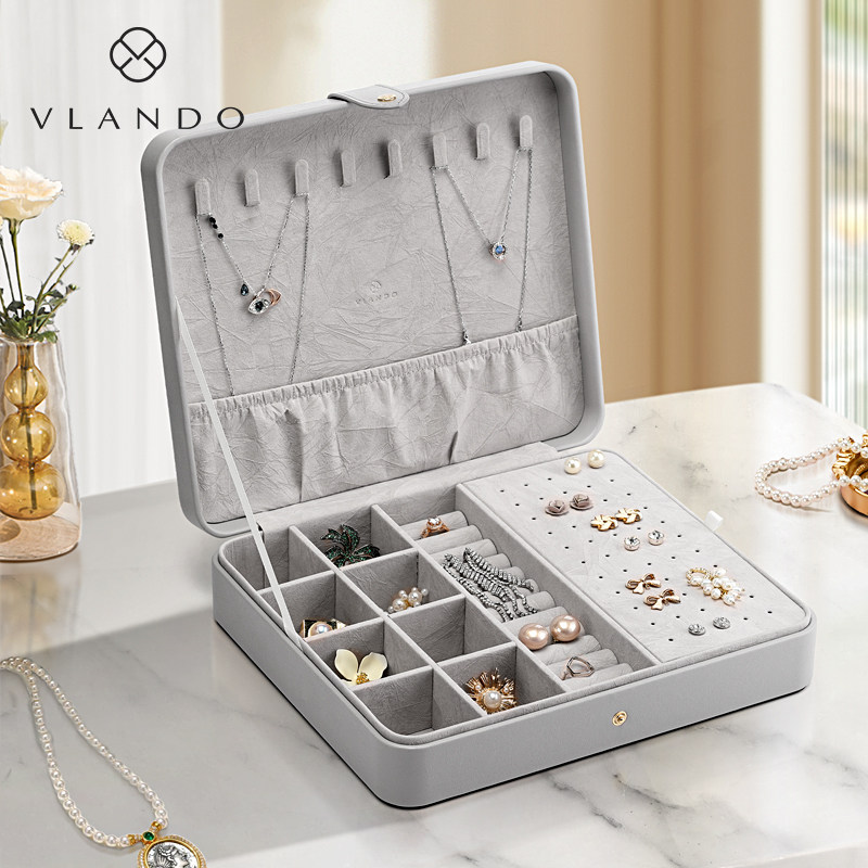 VLANDO唯兰朵首饰盒项链耳环饰品耳钉戒指手饰收纳盒大容量精致,收纳整理,首饰盒,淘宝优惠券,粉丝福利购,淘宝优惠卷