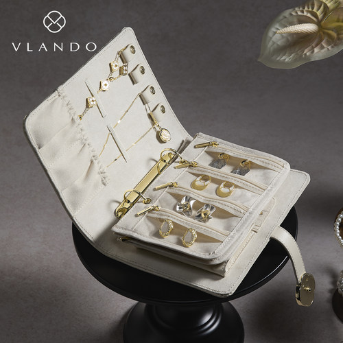 VLANDO/唯兰朵新款首饰盒黄金收纳册高档精致便携圣诞节礼物轻奢