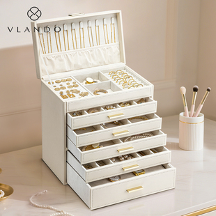 唯兰朵新款首饰盒大容量黄金饰品收纳盒高档精致生日新年礼物