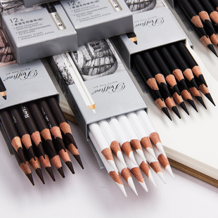 硬 马可MARCO 中 素描写生绘图铅笔7010 美术素描笔碳笔软 炭笔