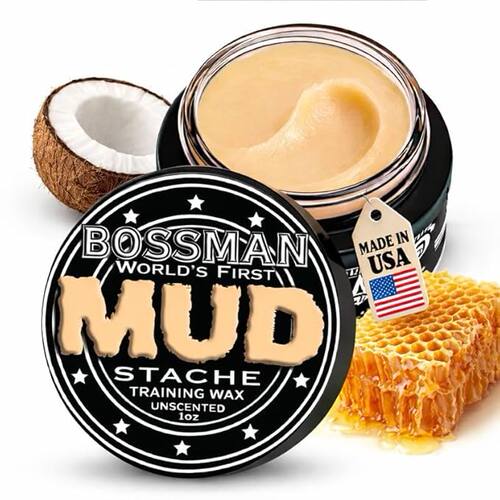 美国直邮Bossman MUDstache Unscented Mustache男士胡须定型蜡