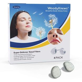 美国直邮 WoodyKnows Super-Defense防御鼻过滤器窦鼻噻4只组合装