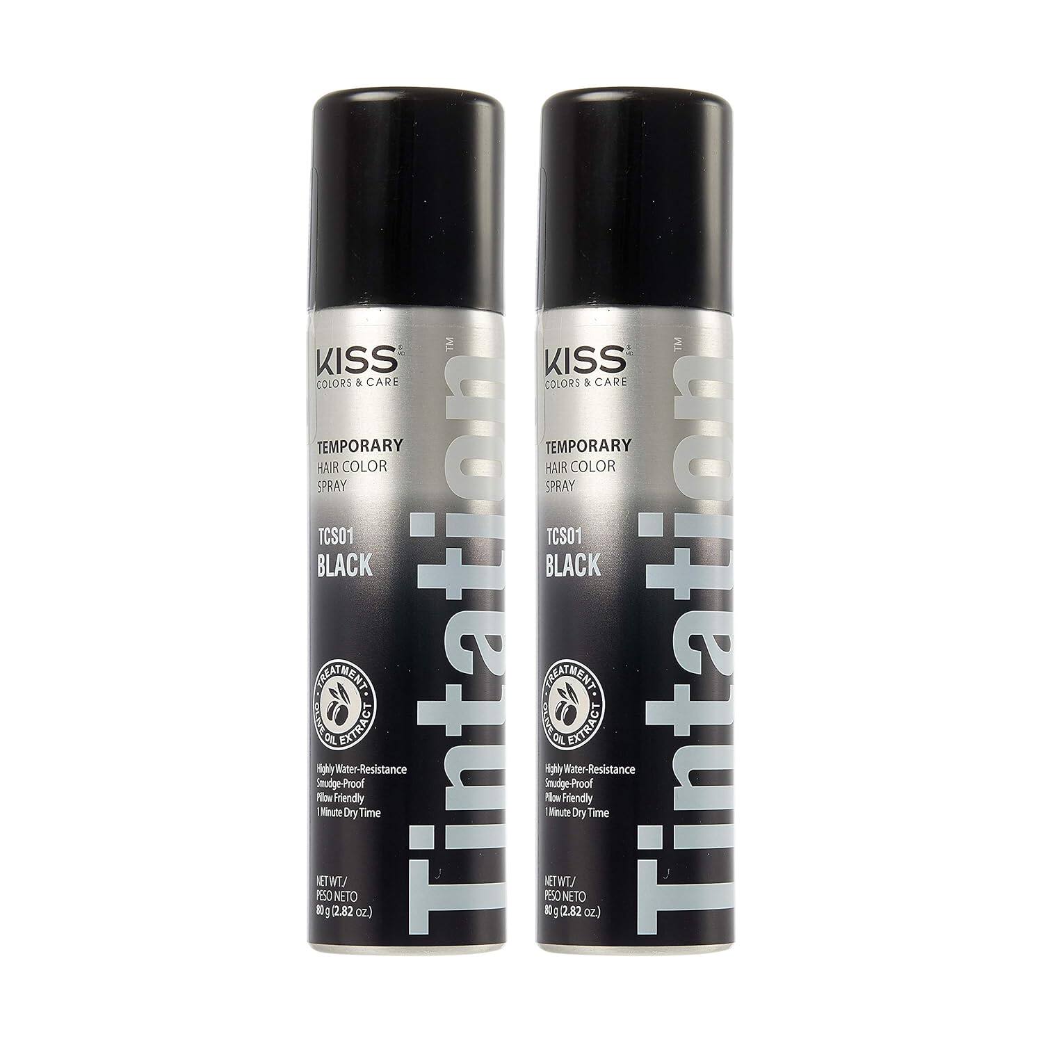美国直邮Kiss Gray Hair Concealer灰发遮瑕染色喷雾 根部遮盖