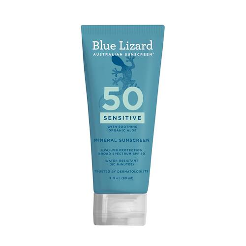 美国直邮Blue Lizard SENSITIVE Mineral 敏感矿物防晒霜防水无香