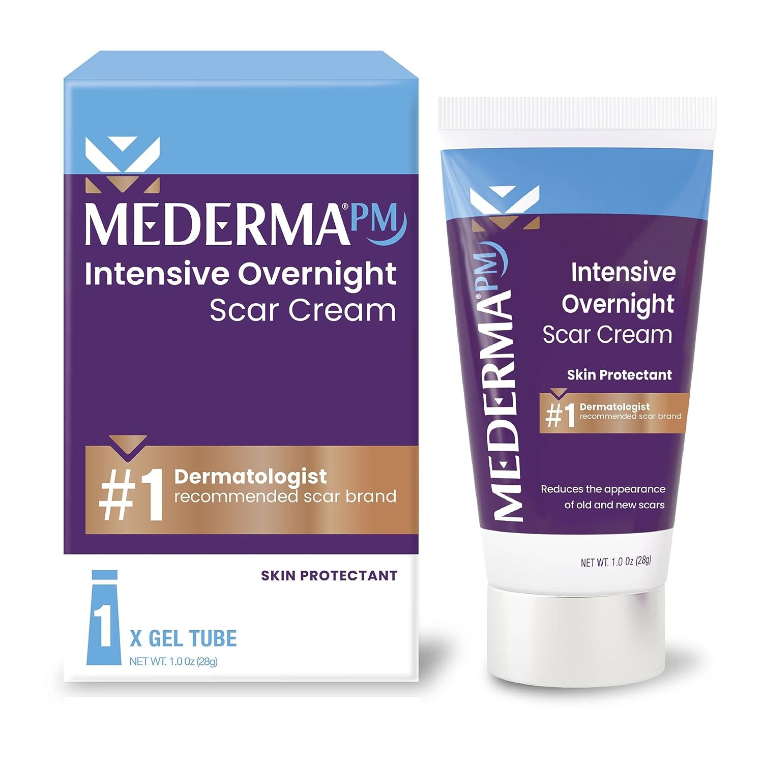 美国直邮 Mederma斑痕乳脂皮肤的夜间再生活动使疤痕变得更小更少