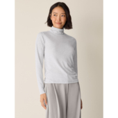 EF女士高领长袖 T恤舒绒棉针织弹力堆堆领春秋冬打底外套保暖亲肤