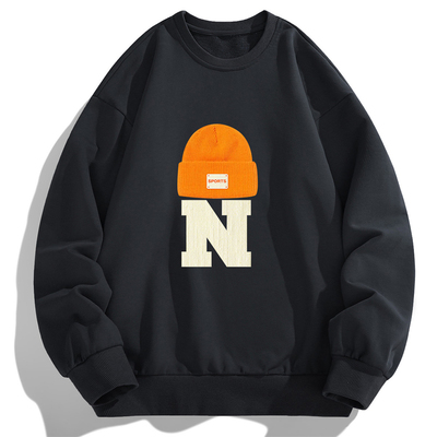 卫衣男2025新款圆领秋季青年学生长袖t恤上衣男款港风潮牌打底衫