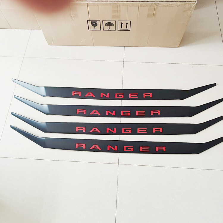 适用于23-24年福特RANGER游骑侠皮卡引擎改装字母条沙石挡装饰条