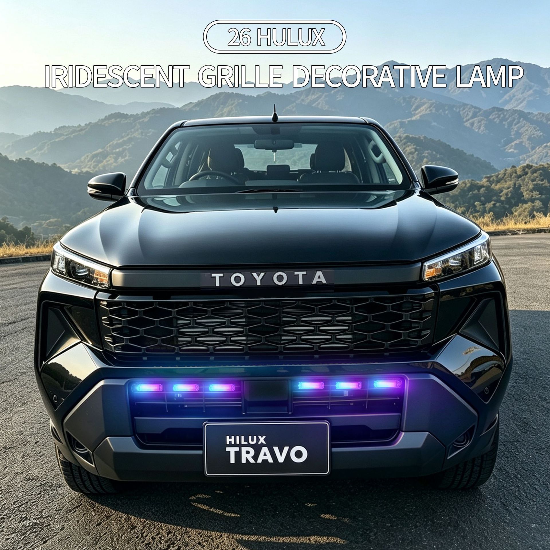 适用于26年海拉克斯HiluxTRAVO改装中网LED幻彩装饰行车气氛灯组
