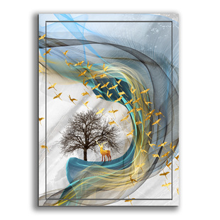 饰画自粘贴纸配电箱消火栓海报自粘可移除e140 遮挡装 消防栓装 饰