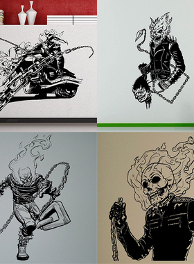 19款灵魂战车贴画电影GhostRider装饰恶灵骑士墙贴电影院自粘贴纸