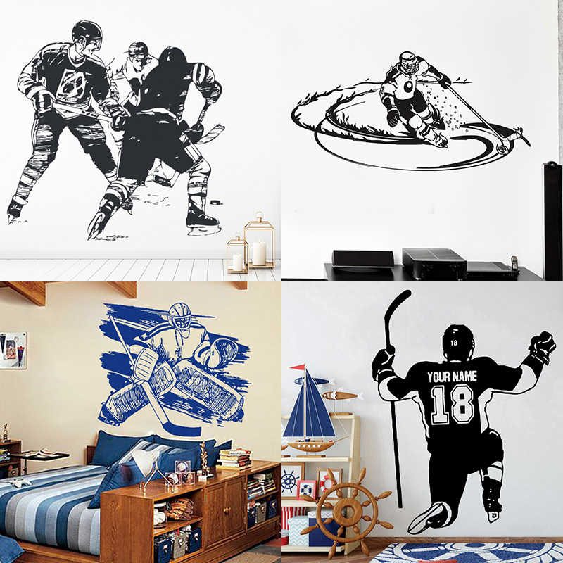 冰球运动员墙贴装饰画