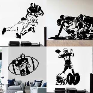 美式橄榄球队贴画American Football超级碗NFL墙贴体育馆防水贴纸