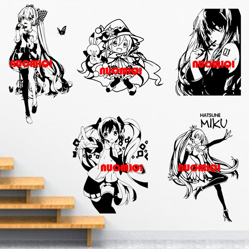 初音未来日本动漫机箱玻璃墙贴画