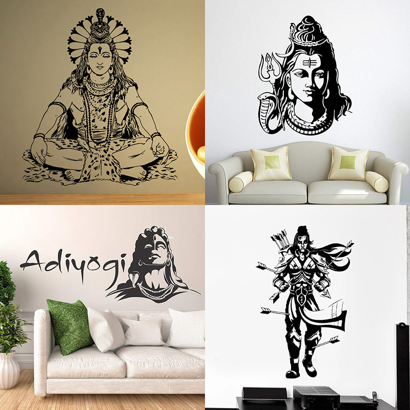 85款湿婆shiva墙贴画梵天印度众神装饰罗摩神猴哈奴曼奎师那贴纸