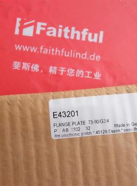 议价IFM E43201 易福门全新法兰 FLANGE PLATE 73-90/G3/4