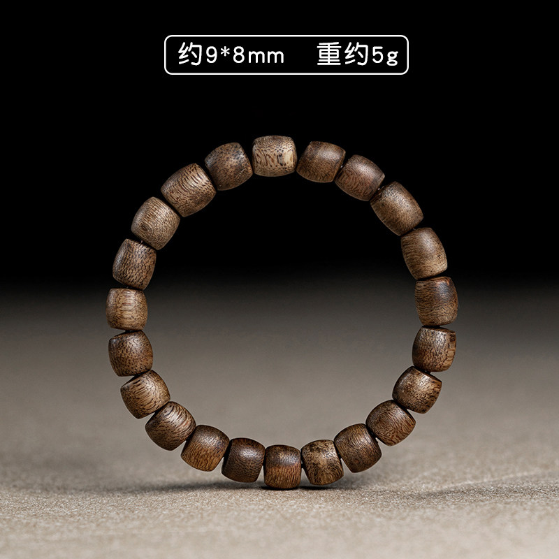 베트남 나트랑 녹색 AGARWOOD 팔찌 충실도 오래된 재료 체스 NAN AGARWOOD 부처님 비즈 여성과 남성 배럴 구슬 나무 팔찌