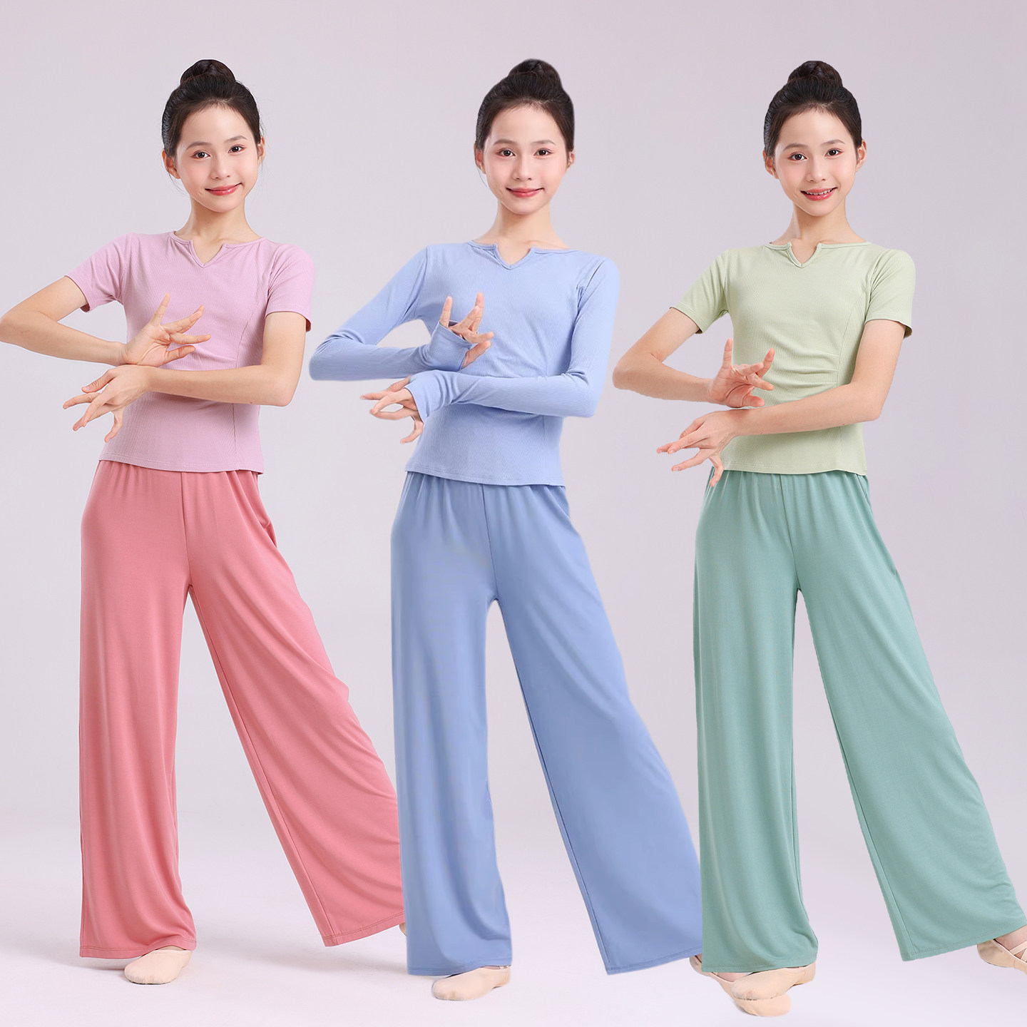 儿童舞蹈练功形体训练服芭蕾舞现代舞蹈老师中国舞民族舞服长短袖