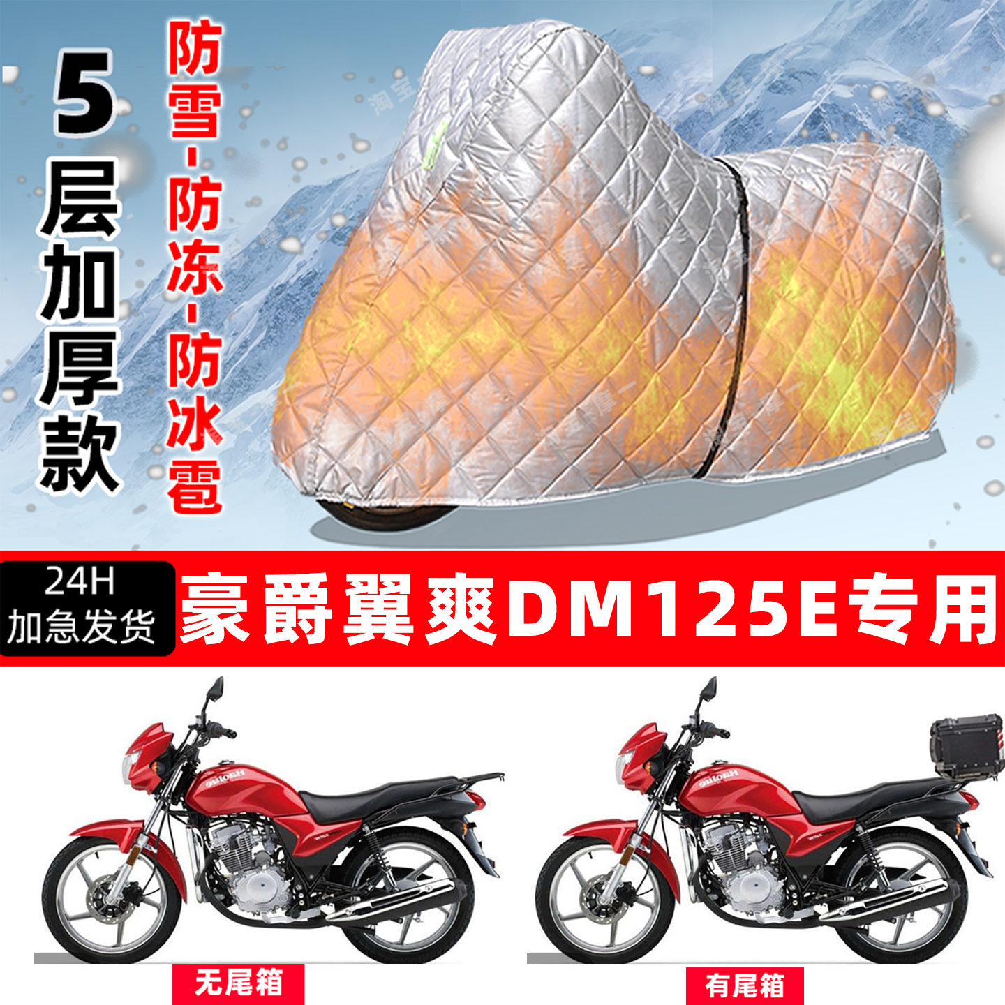 豪爵 翼爽DM125E专用摩托车车衣车罩防雪防冻防冰雹加厚防晒雨罩