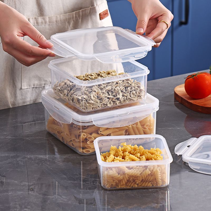 正方形650ml保鲜盒食品级微波炉饭盒冰箱冷藏冷冻收纳盒学生带饭