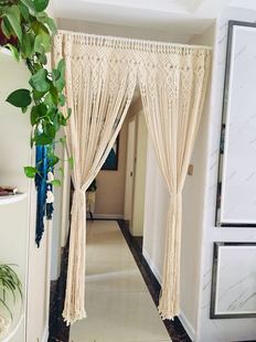 饰 手工编织窗帘挂毯门帘隔断流苏帘子飘窗阳台遮光窗帘民宿特色装