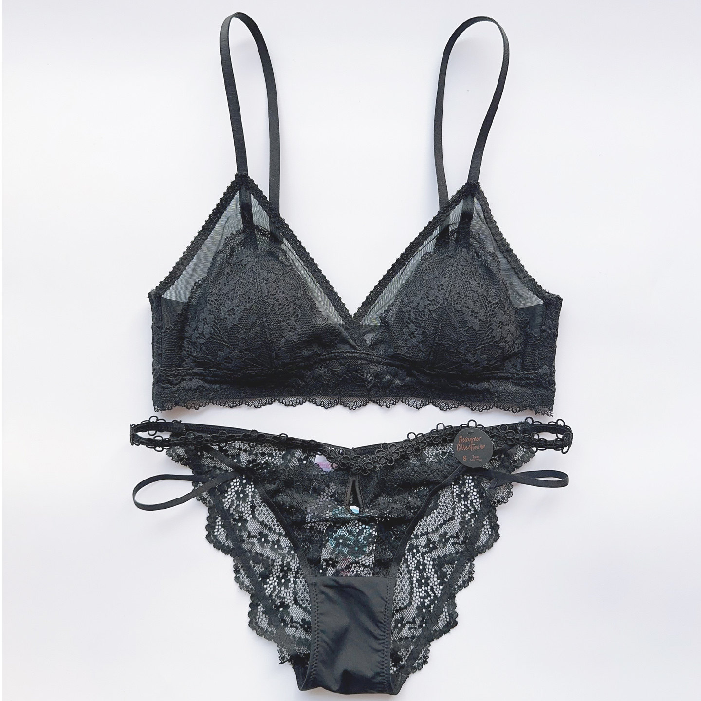 6ixty8ight正品68内衣甜美浪漫花朵蕾丝比基尼式无钢圈内衣套装
