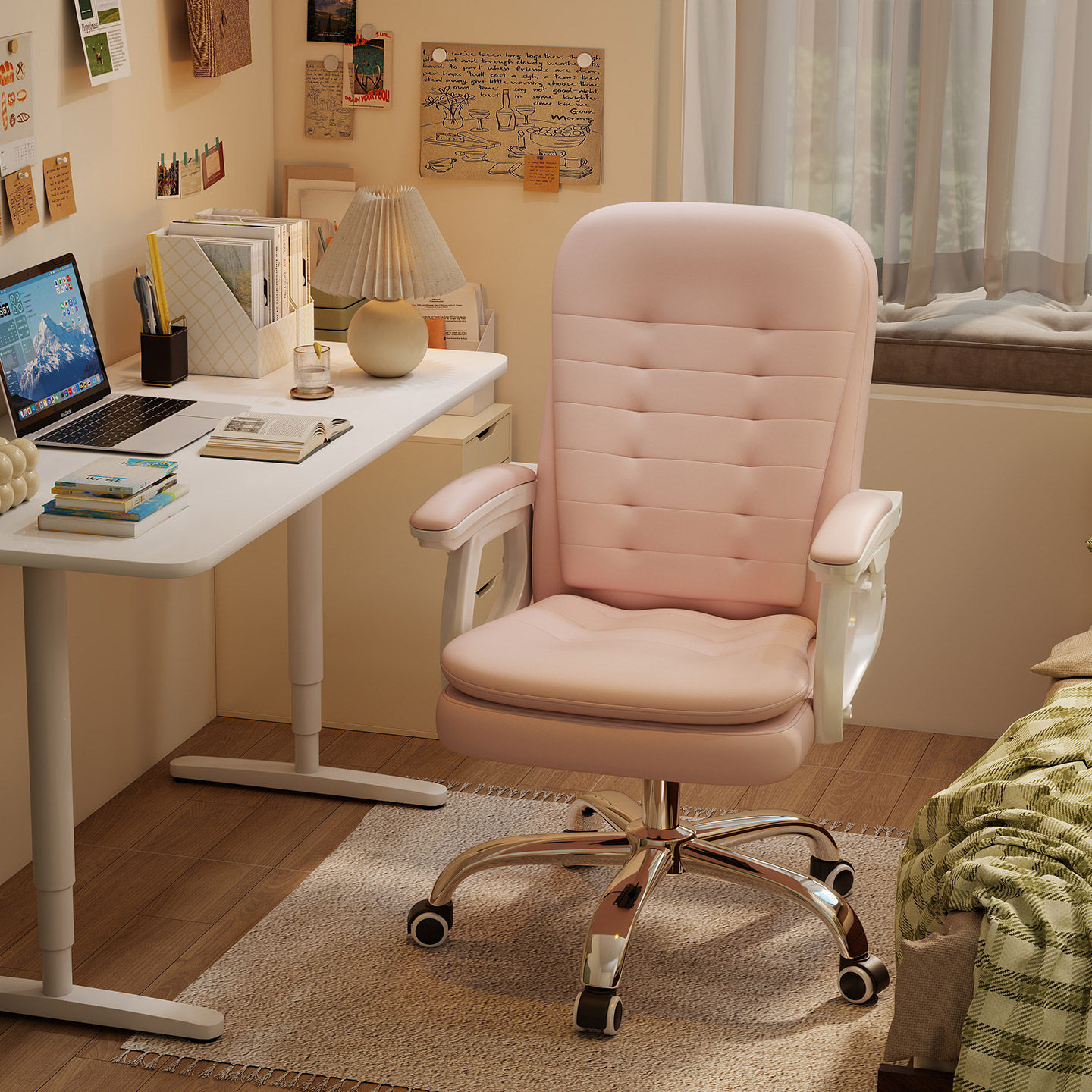 电脑椅家用舒适久坐办公椅女生卧室可升降懒人椅子学生宿舍学习椅