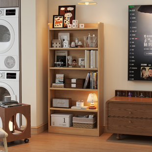 全实木书架落地式客厅置物架多层收纳层架大容量学生书柜靠墙展示