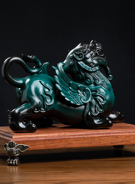东方泥土 陶瓷貔貅摆件 办公室客厅酒柜博古架装饰品乔迁新居礼品