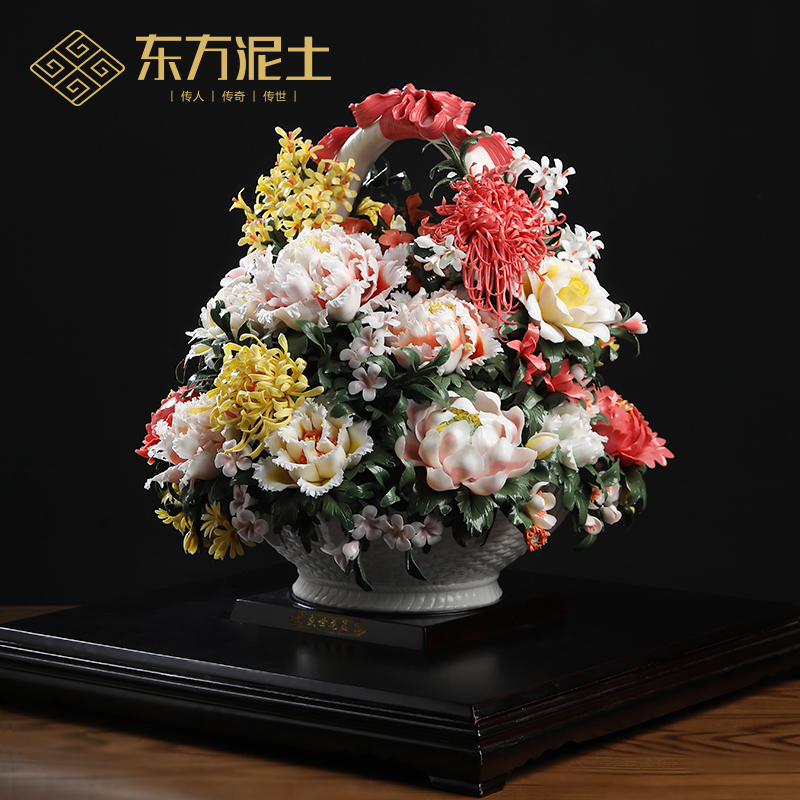 手工陶瓷摆件高级会所装饰品