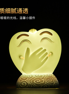 【停产优惠】陶瓷可爱表情包奇趣摆件办公室桌面小装饰品书房书架